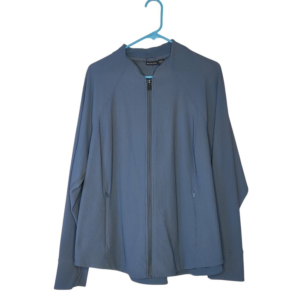 Athleta Slate Blue Full-Zip Ribbed Jacket - Picture 2 of 11